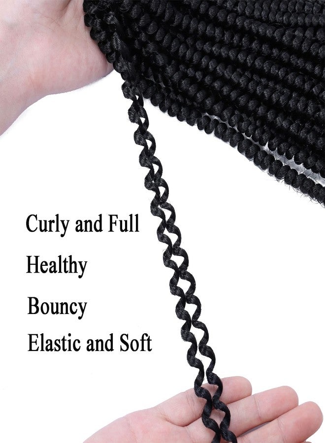 Liyate 6 Packs Spring Twist Hair 14 Inch Spring Twist Crochet Hair Fluffy Spring Twist Synthetic Fiber Twist Crochet Braids Low Temperature Twist Crochet Hair for Women(1B#) - Image 5