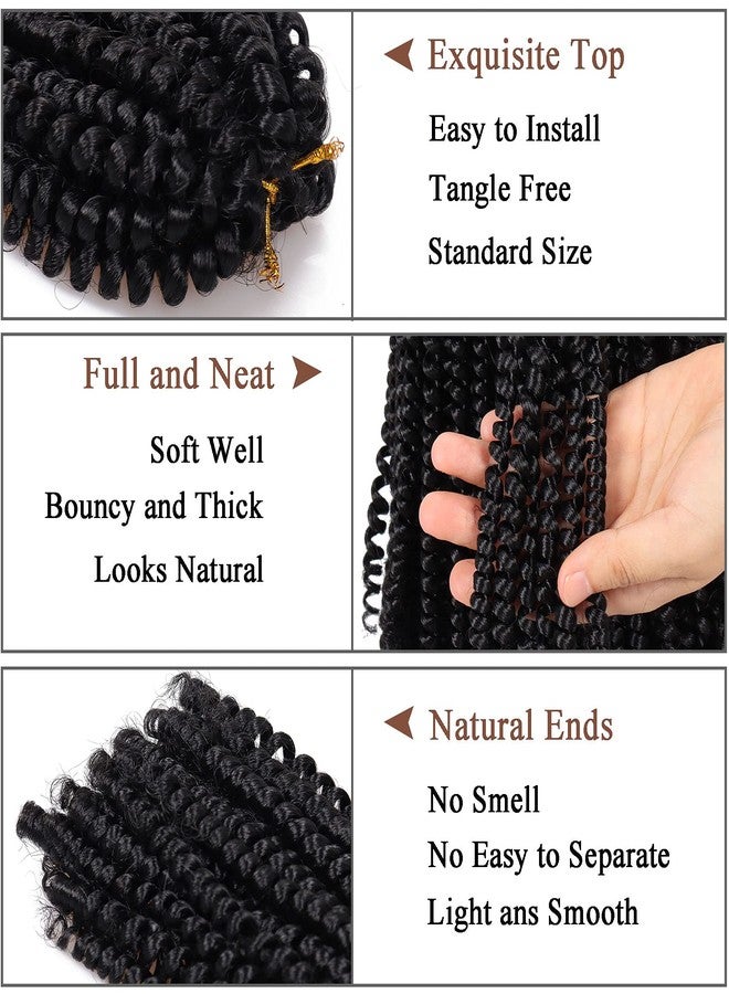 Liyate 6 Packs Spring Twist Hair 14 Inch Spring Twist Crochet Hair Fluffy Spring Twist Synthetic Fiber Twist Crochet Braids Low Temperature Twist Crochet Hair for Women(1B#) - Image 4