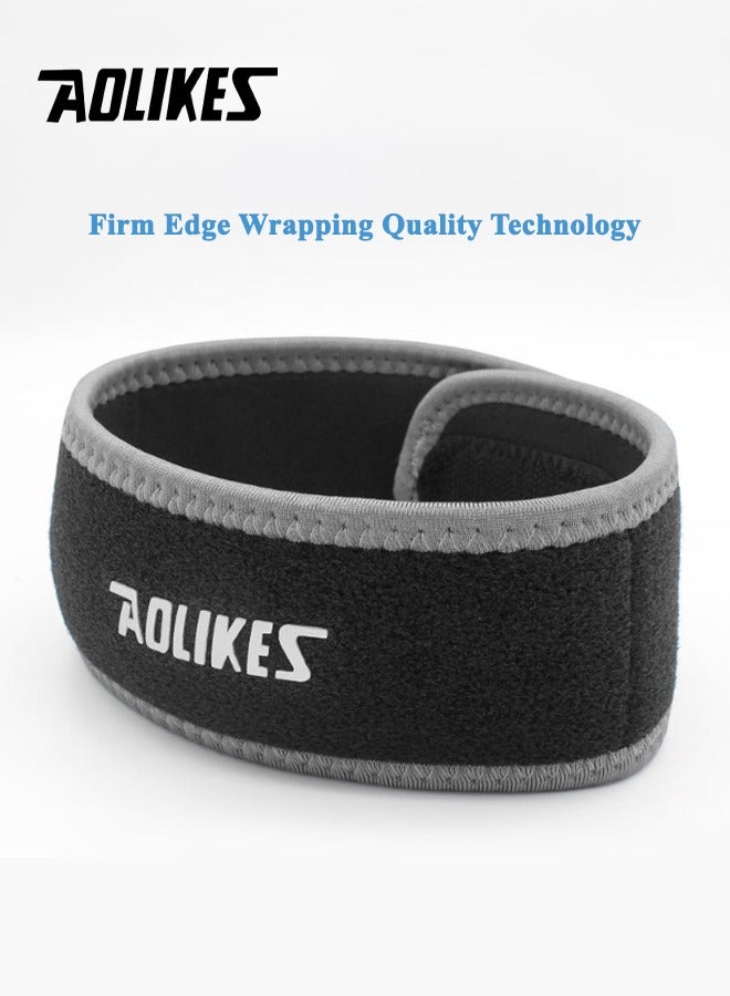 AOLIKES 1 Pack Patella Tendon Support Strap, Adjustable Patella Knee Support Strap with Silicone Shock Absorbing Pad, Patella Tendon Knee Pad for Hiking, Soccer, Basketball, Running, Jumpers Knee, Tennis, Tendonitis, Volleyball & Squats, One Size, Black - Image 5