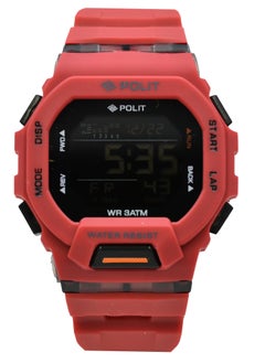 Polit Polit Men's  Digital & Analog Red Strap Watch  - Image 1
