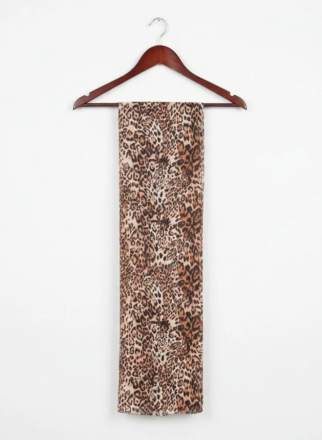 عبايات لمحة طرحة شيفون بنقشة ليوبارد كلاسيكية