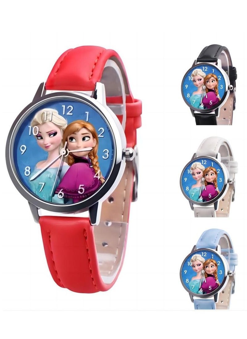In Air - 4PCS Girls' Leather Analog Wrist Watch - Image 1
