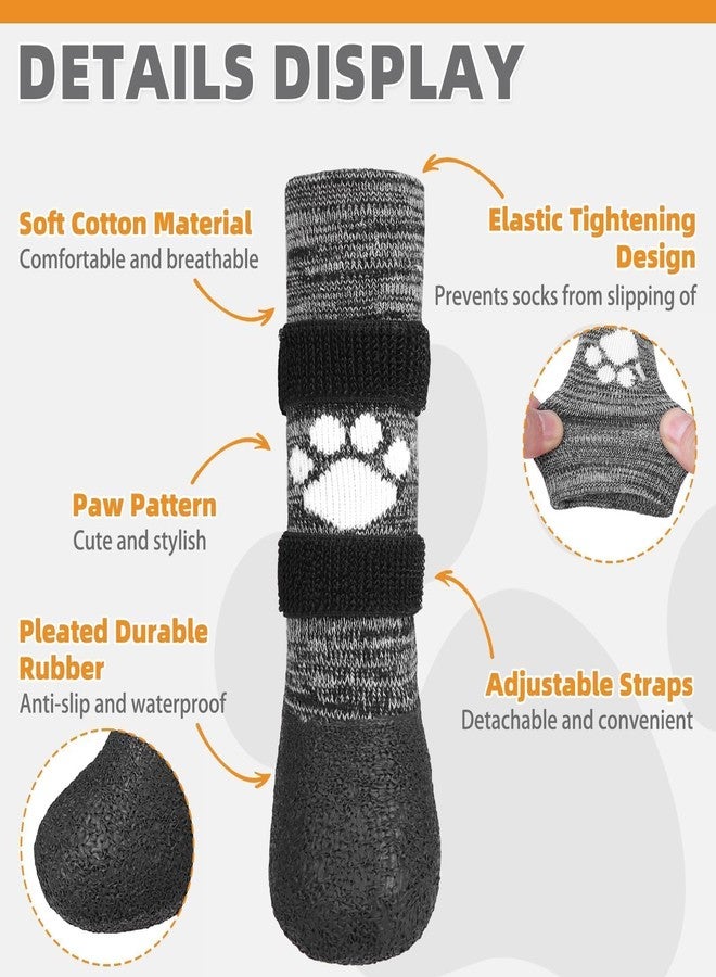 KOOLTAIL Anti Slip Dog Socks to Prevent Licking Paws for Hot/Clod Pavement,Waterproof Long Snow Dog Boots&Paw Protectors with Straps Traction Control for Hardwood Floor for Small Medium Large DogsL - Image 4