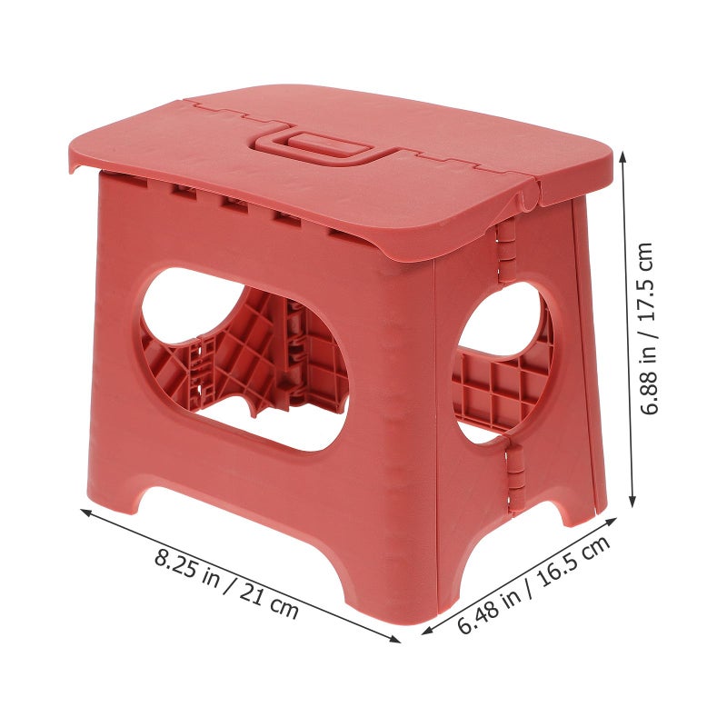 كرسي قابل للطي محمول باللون الأحمر بأسلوب ريترو خفيف الوزن لمقاعد التخييم في الهواء الطلق لصيد الأسماك والمشي لمسافات طويلة والسفر - Image 4