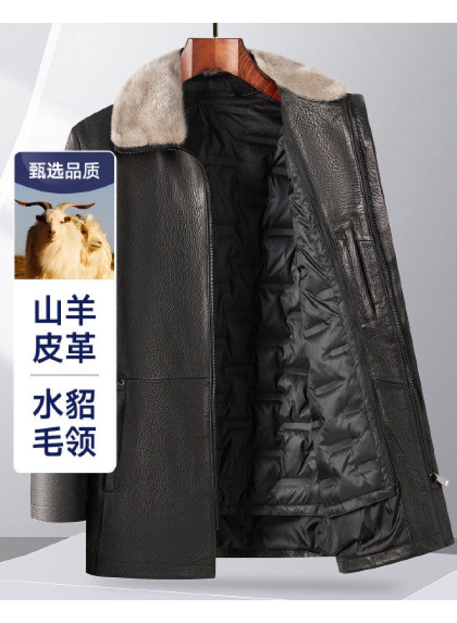 Fapai Winter Business Casual Warm Men's Leather Jacket Men's Leather Jacket - Image 1