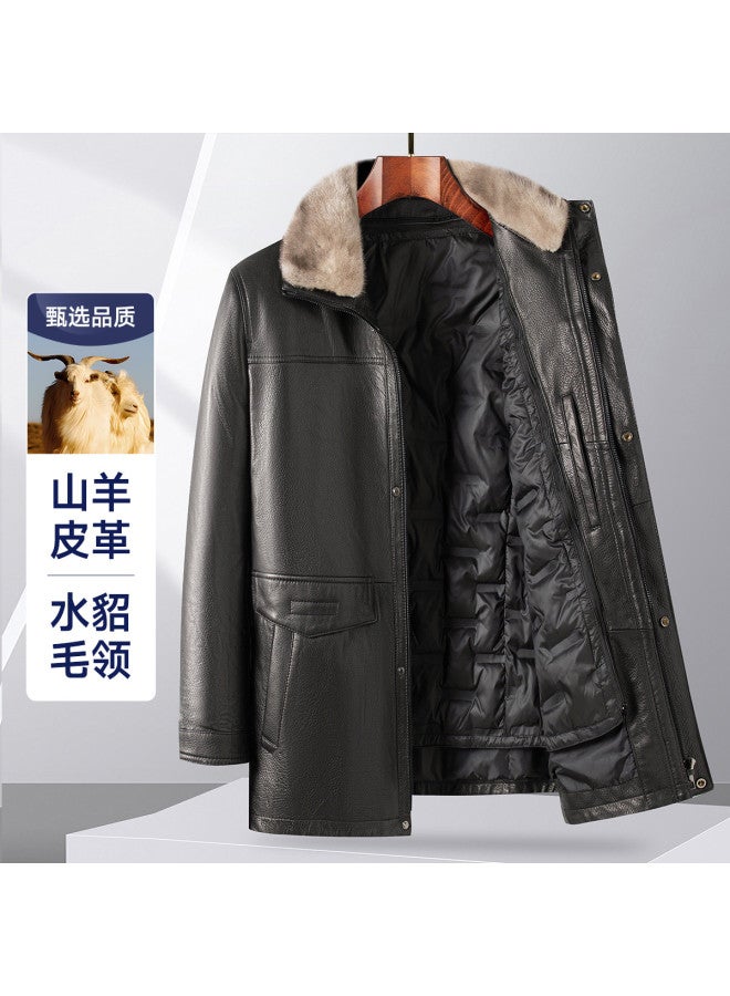 Fapai Winter Business Casual Warm Men's Leather Jacket Men's Leather Jacket - Image 2