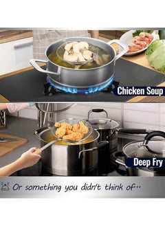 Generic Stainless steel oil strainer and strainer with wooden handle, high quality / multi-purpose (length: 39 cm - width: 14 cm)  - Image 4