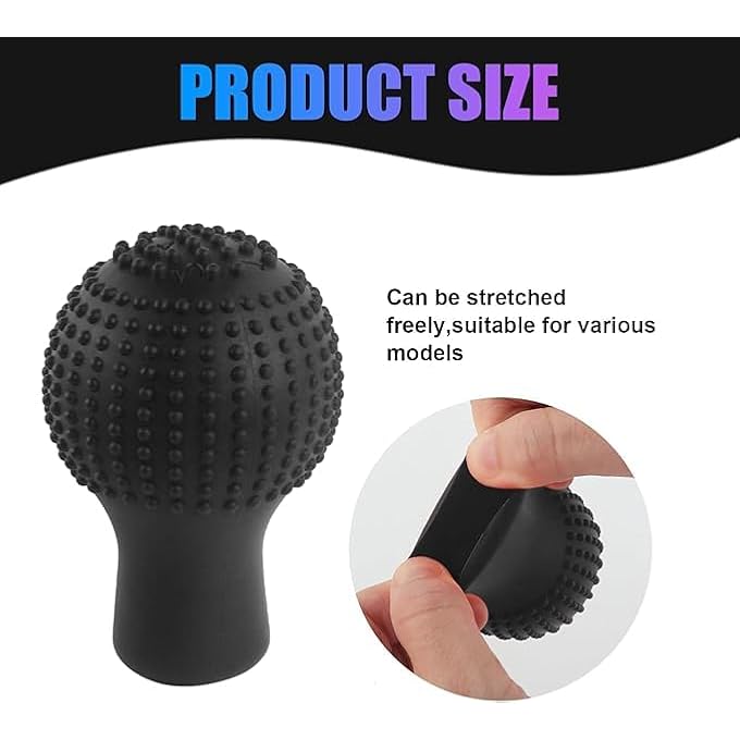 rayihni Silicone Gear Sleeve Universal Car Gear Sleeve Silicone Round Concave Convex Massage Particle Shift Knob Cover Anti Slip and Wearresistant 2PCS Black - Image 3