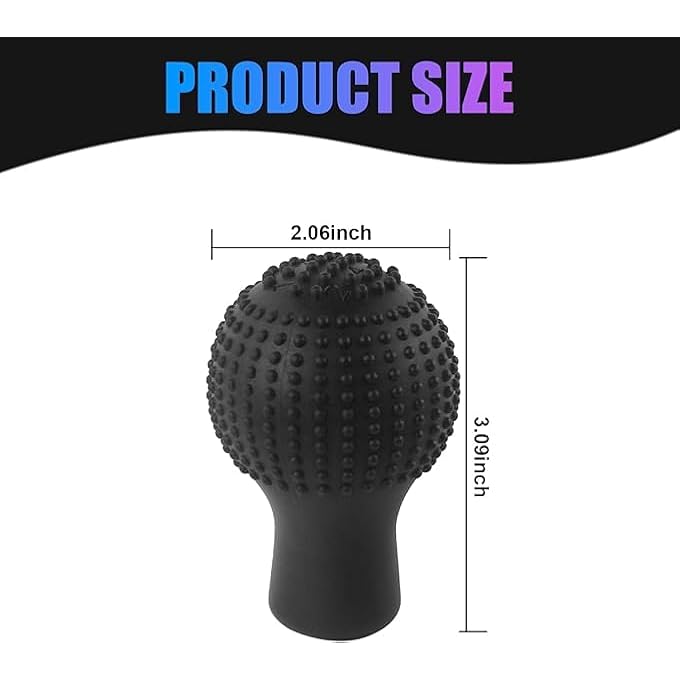 rayihni Silicone Gear Sleeve Universal Car Gear Sleeve Silicone Round Concave Convex Massage Particle Shift Knob Cover Anti Slip and Wearresistant 2PCS Black - Image 2