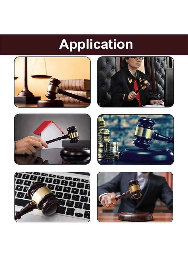 GMORO Handmade Wooden Gavel Block Set, and Sound Set Wood Hammer Court with Block, Perfect for Judge Lawyer Auction Student Gifts - Image 5