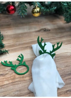 Masalsı Concept Fairytale Concept 6-Piece Green Felt Napkin Ring, New Year Decorative Napkin Holder Napkin Ring  - Image 5