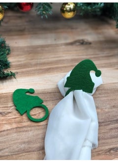 Masalsı Concept Fairytale Concept 6-Piece Green Felt Napkin Ring, New Year Decorative Napkin Holder Napkin Ring  - Image 4