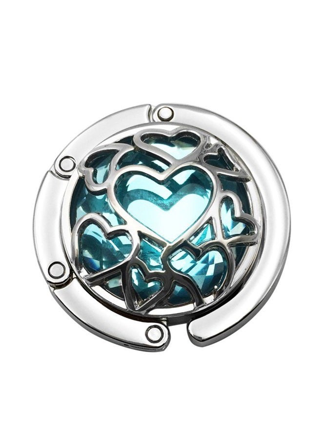 Grtdrm Multiple Hearts Style Premium Foldable Handbag Bag Purse Hanger Table Hook Holder (Azure) - Image 1