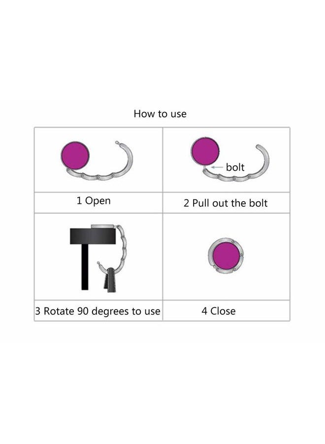 Grtdrm Multiple Hearts Style Premium Foldable Handbag Bag Purse Hanger Table Hook Holder (Azure) - Image 5