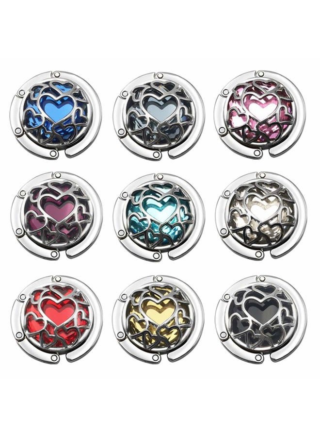 Grtdrm Multiple Hearts Style Premium Foldable Handbag Bag Purse Hanger Table Hook Holder (Azure) - Image 3