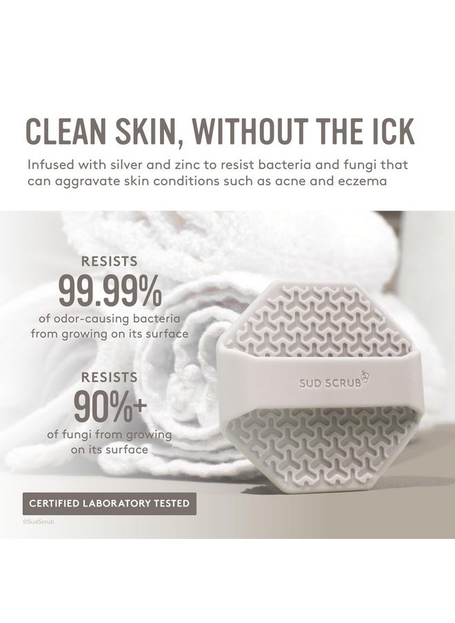 Sud Scrub ® Antimicrobial Silicone Face Scrubber 1 Pack Gentle Face Exfoliator For Sensitive Skin Eco Friendly Facial Cleansing Brush Exfoliating Face Brush For Men And Women (Clay)  - Image 2