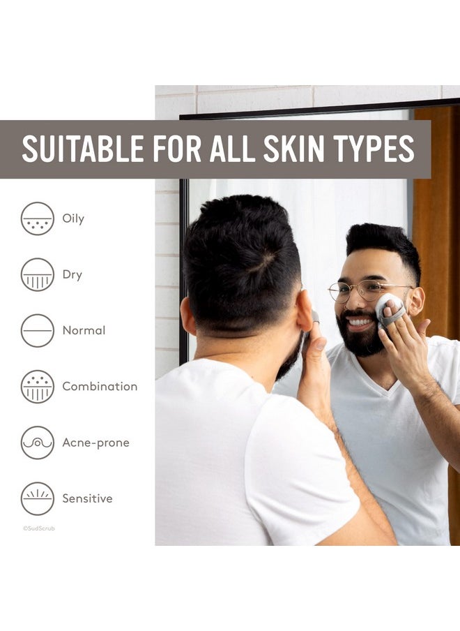 Sud Scrub ® Antimicrobial Silicone Face Scrubber 1 Pack Gentle Face Exfoliator For Sensitive Skin Eco Friendly Facial Cleansing Brush Exfoliating Face Brush For Men And Women (Clay)  - Image 4