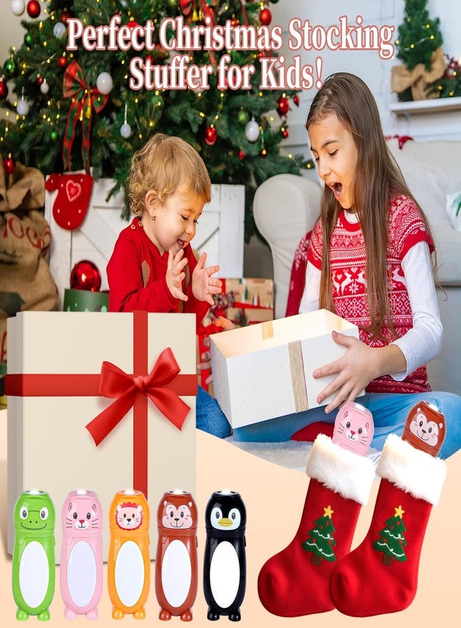 KunHe 5 Pack Animal Flashlights 2 in 1 Camping Lantern Flashlights Christmas Stocking Stuffers Small Flashlight Party Favors Halloween Christmas Gift for Girls Boys - Image 3