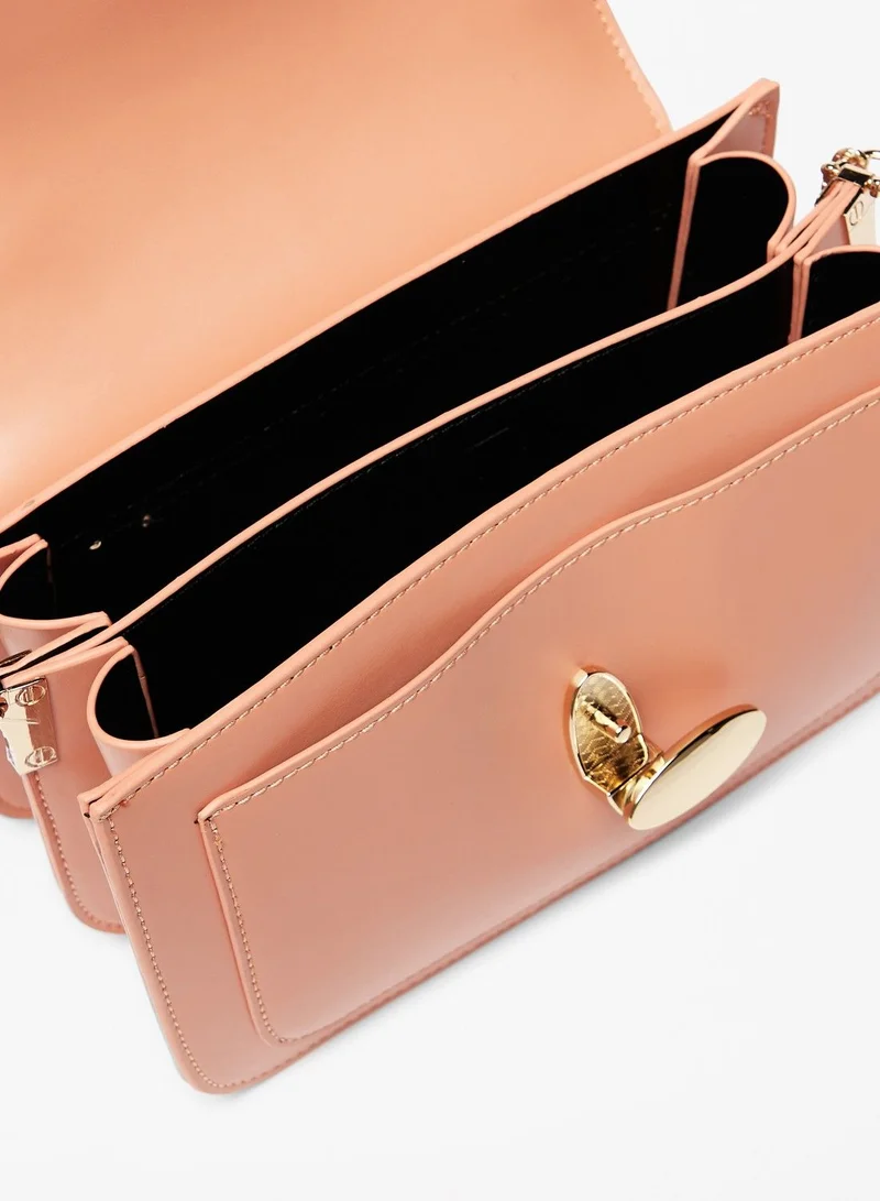 Flora Bella By Shoexpress Solid Satchel Bag with Chain link Strap