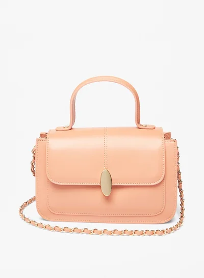 Flora Bella By Shoexpress Solid Satchel Bag with Chain link Strap