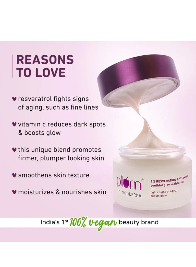 Plum 1% Resveratrol & Vitamin C Youthful Glow Moisturizer - Image 2