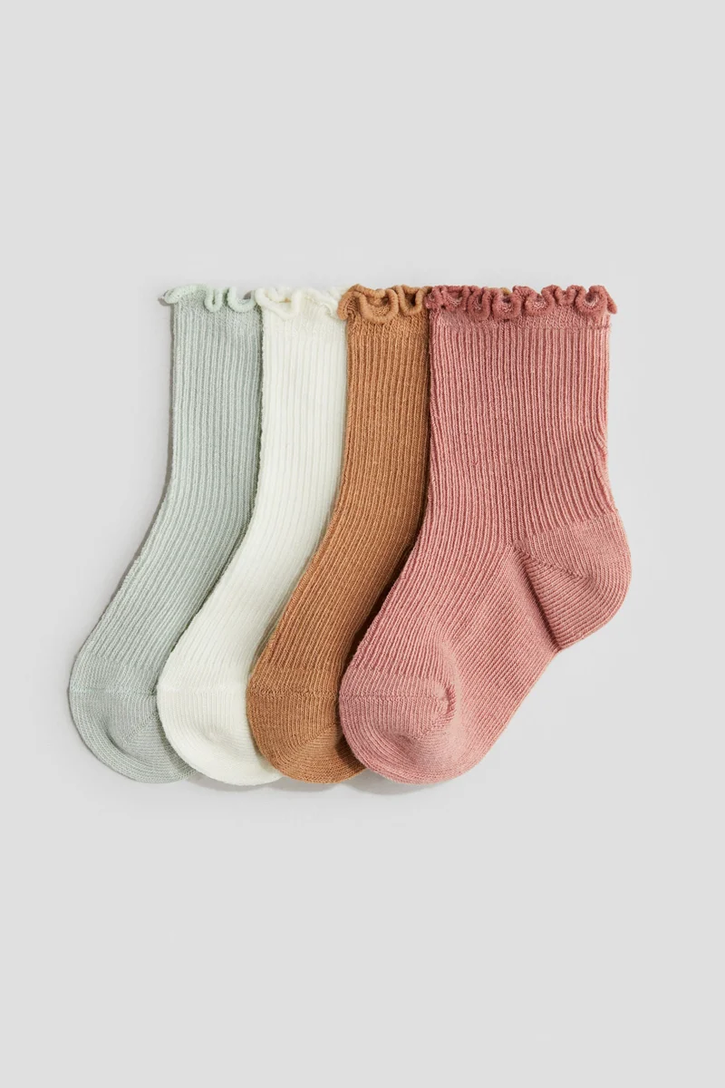 H&M 4-pack overlock-detail socks