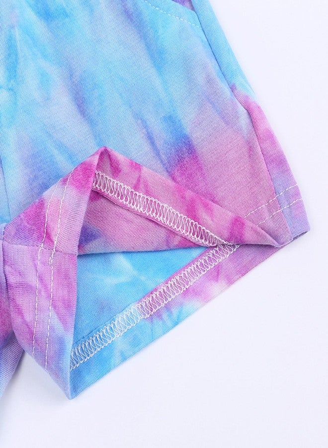 Jagrove Toddler Girls Summer 2 Piece Outfits Tie Dye T-Shirt and Shorts Set Little Kids Cotton Short Sleeve Tee & Short Pants - Image 4