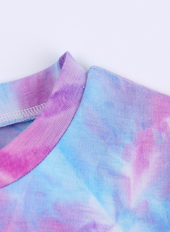 Jagrove Toddler Girls Summer 2 Piece Outfits Tie Dye T-Shirt and Shorts Set Little Kids Cotton Short Sleeve Tee & Short Pants - Image 3