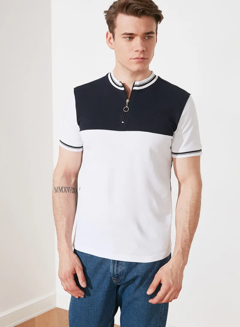 trendyol Color Block Half Zip T-Shirt