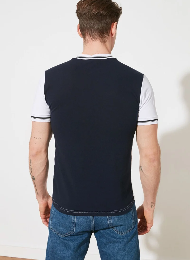 trendyol Color Block Half Zip T-Shirt