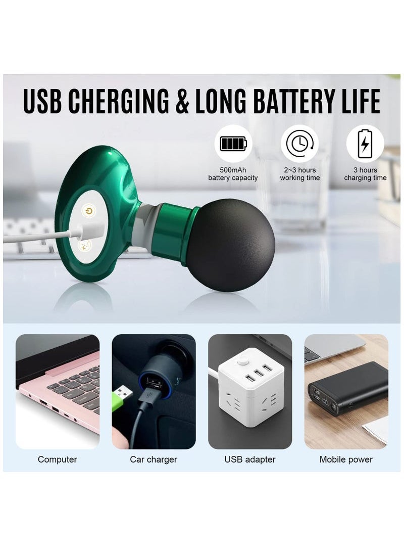Captaintech Mini Massage device, Portable Deep Relaxation Massager device with 6 Speeds, USB Quiet Deep Tissue Muscle Massager for Pain Relief for Athletes, Gifts from Daughter Son Wife(Green)  - Image 4