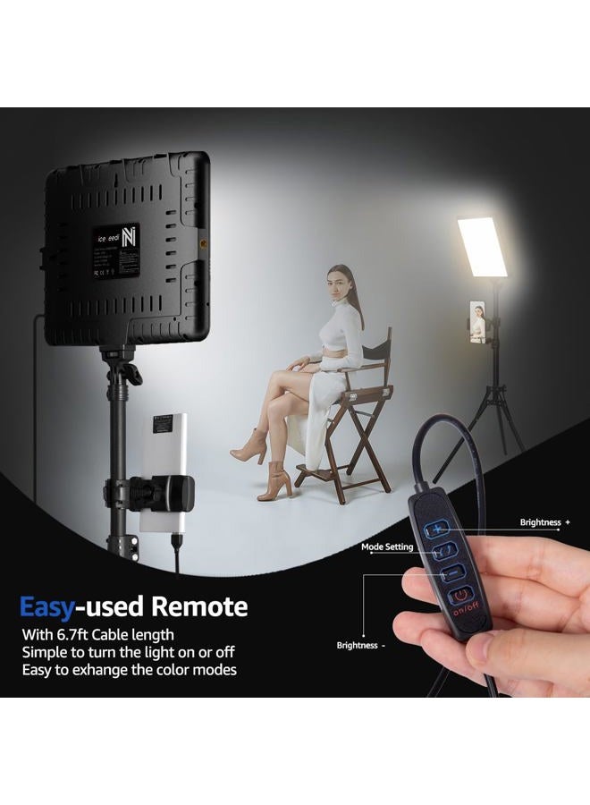 NiceVeedi 2-Pack LED Video Light Kit, NiceVeedi Studio Light, 2800-6500K Dimmable Photography Lighting Kit with Tripod Stand&Phone Holder, 73" Stream Light for Video Recording, Game Streaming, YouTube… - Image 2