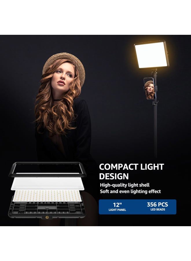 NiceVeedi 2-Pack LED Video Light Kit, NiceVeedi Studio Light, 2800-6500K Dimmable Photography Lighting Kit with Tripod Stand&Phone Holder, 73" Stream Light for Video Recording, Game Streaming, YouTube… - Image 4