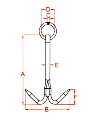 US Stainless Stainless Steel 316 Hook Anchor 9.5" (240mm) Marine Grade Grapple Grappling Hook - Image 5