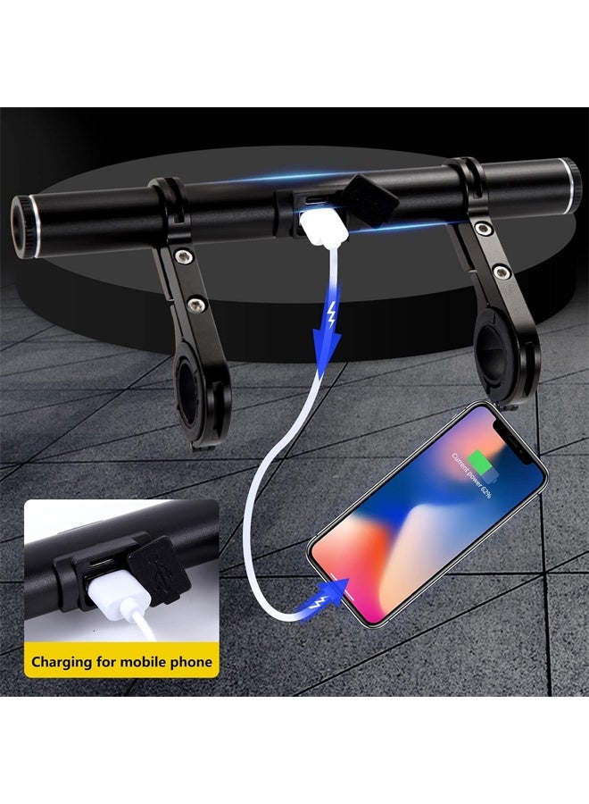DUNISO USB Rechargeable Handlebar Extender,7.8in Handlebar Extension and a Built-in 4000mAh Bike Phone Charger, for Holding Bicycle Speedometer, Phone Mount Holder and Bike Light  - Image 4