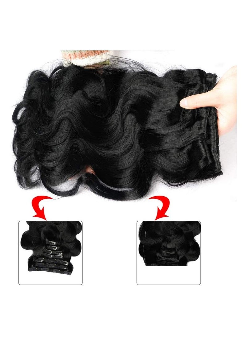 Estelle Clip in Remy Human Hair Extensions for Woman, Body Wave 100g ,7 Pieces ,16 Clips (Middle Brown) - Image 4