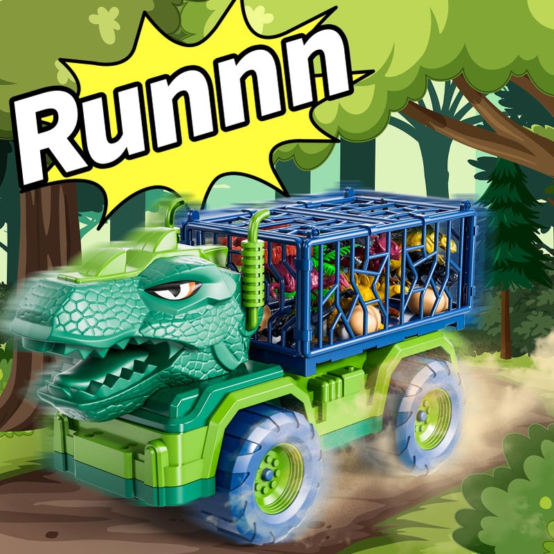 BLmukce Dinosaur Truck for Kids 2-4, Dinosaur Action Figure Toys for Toddler 3-5 with 8 Dinosaur Figures, Play Mat, Egg, Tree, T-Rex Transport Car Carrier Birthday Gifts Toys for Boys 2 3 4 5 6 Year Old - Image 5