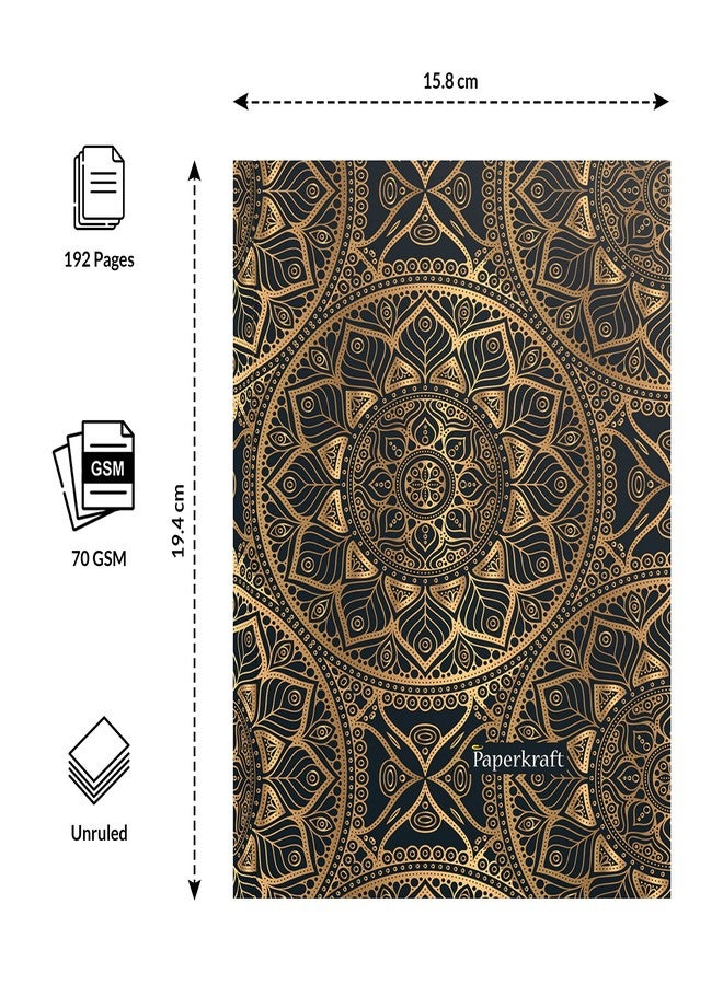 دفتر ملاحظات بغلاف مقوى من Paperkraft، بدون سطور، 192 صفحة، 15.8 × 19.4 سم | ورق فاخر 65+ غرام/متر مربع لتدوين الملاحظات | تصميم فني هندي متعدد الألوان - Image 4