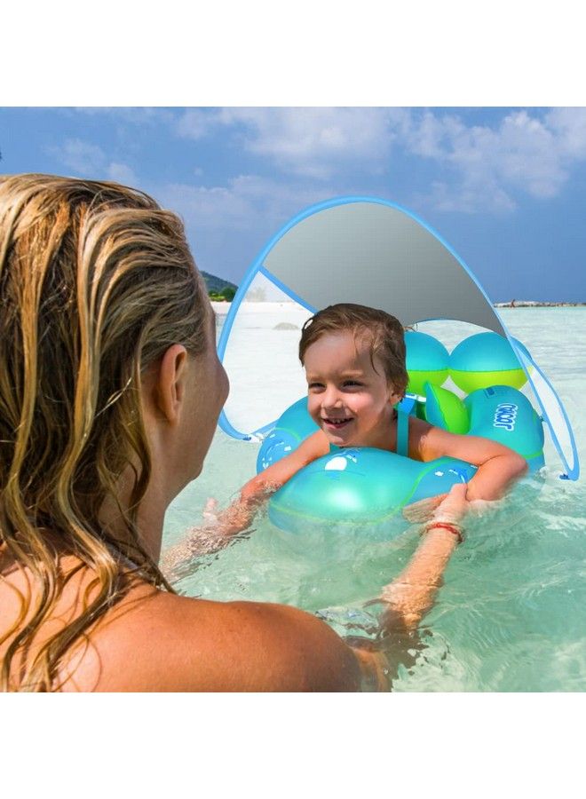 LAYCOL Baby Swimming Pool Float With Removable Upf 50+ Uv Sun Protection Canopy Toddler Inflatable Pool Float For Age Of 3 36 Months Swimming Trainer (Blue L) - Image 5