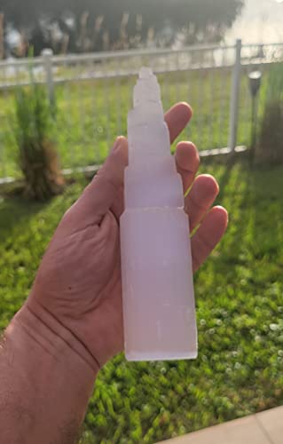 Pachamama Essentials Large Selenite Tower 8" Tall Skyscraper Healing Crystal Stone Reiki Meditation Energy Protection - Image 2