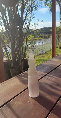 Pachamama Essentials Large Selenite Tower 8" Tall Skyscraper Healing Crystal Stone Reiki Meditation Energy Protection - Image 3