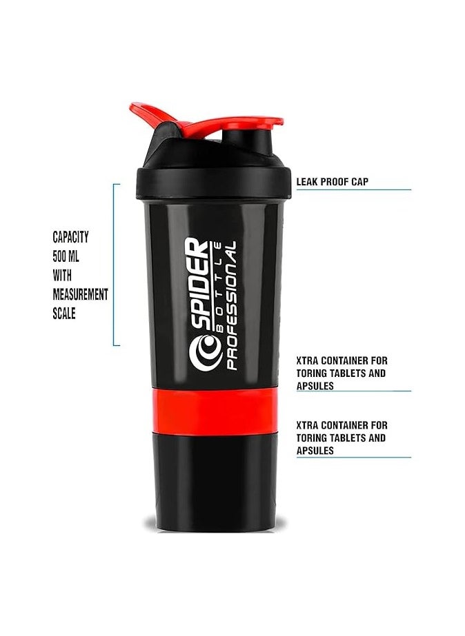 Generic Spider shaker bottle red 500ml for gym, school and car  - Image 4