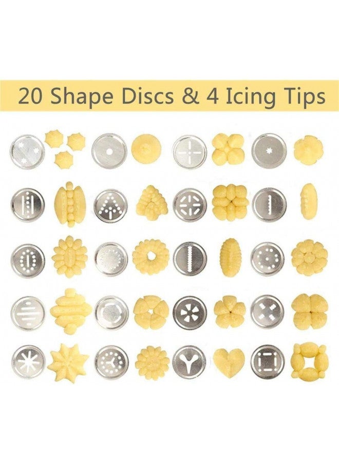 YOOUSOO Cookie Press Maker Kit for DIY Biscuit Maker and Decoration with 8 Stainless Steel Cookie discs and 8 nozzles (Stainless Steel)  - Image 2