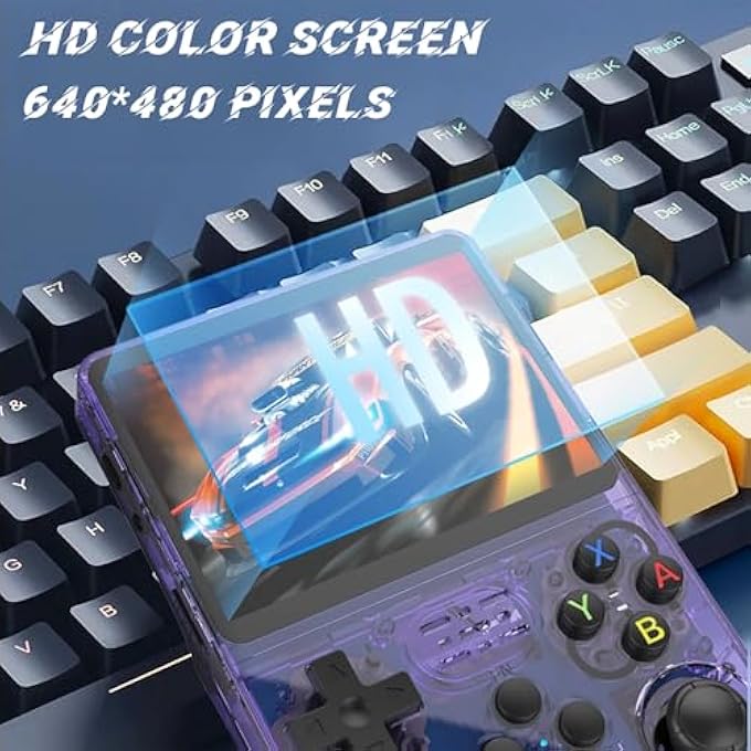 KEYBOY - 2024 BEST KEYBOY GAME CONSOLE,RETRO HANDHELD GAME CONSOLE WITH BUILT IN 17800+ GAMES,PORTABLE RETRO VIDEO GAME CONSOLE,4K 3.5 IN HD SCREEN,SUPPORTS TWO-PERSON TV PLAY (WHITE,128G) - Image 4