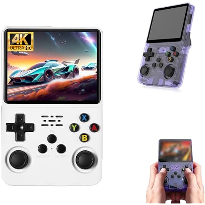 KEYBOY - 2024 BEST KEYBOY GAME CONSOLE,RETRO HANDHELD GAME CONSOLE WITH BUILT IN 17800+ GAMES,PORTABLE RETRO VIDEO GAME CONSOLE,4K 3.5 IN HD SCREEN,SUPPORTS TWO-PERSON TV PLAY (WHITE,128G) - Image 1