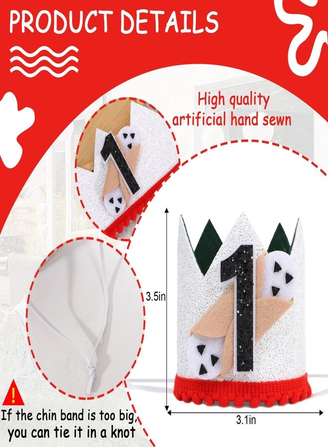 Jissoo Pizza 1st Birthday Crown - Holy Cannoli One Birthday Decorations,Pizzeria Party Hat Photo Props,First Pizza Cake Smash Party Crown,Sweet Cannoli Slice Fun Headwear - Image 2