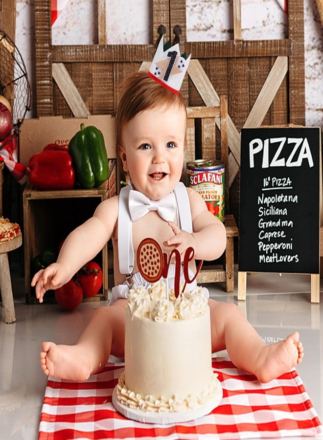 Jissoo Pizza 1st Birthday Crown - Holy Cannoli One Birthday Decorations,Pizzeria Party Hat Photo Props,First Pizza Cake Smash Party Crown,Sweet Cannoli Slice Fun Headwear - Image 3