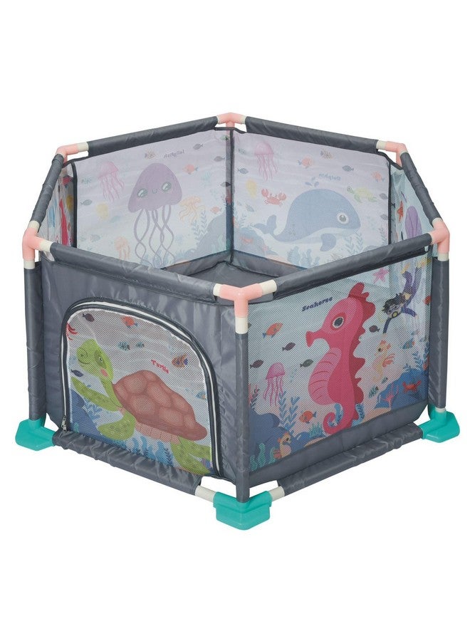 بيبي جو خيمة لعب منزلية على شكل مسبح كرات بسياج محيطي من BabyGo للبنات والأولاد بعمر سنتين فما فوق، مسبح للأطفال (متعدد الألوان) - Image 1