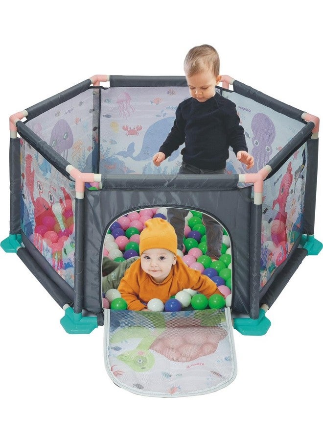 بيبي جو خيمة لعب منزلية على شكل مسبح كرات بسياج محيطي من BabyGo للبنات والأولاد بعمر سنتين فما فوق، مسبح للأطفال (متعدد الألوان) - Image 2