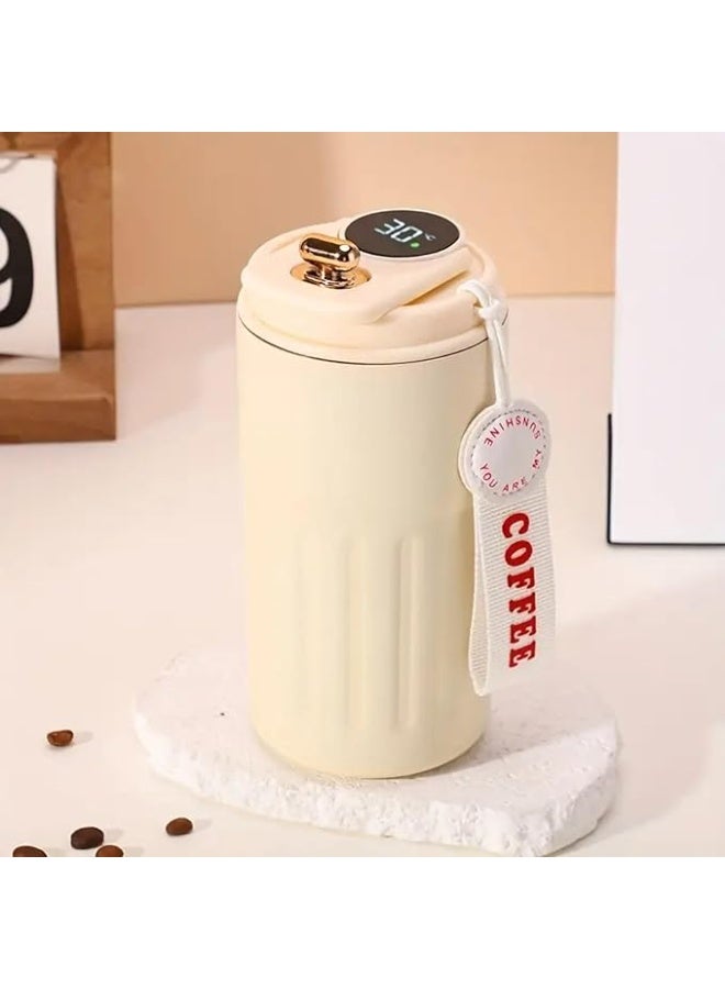 كوب حراري بشاشة رقمية لعرض درجة الحرارة وحزام يد للحمل. - Image 2